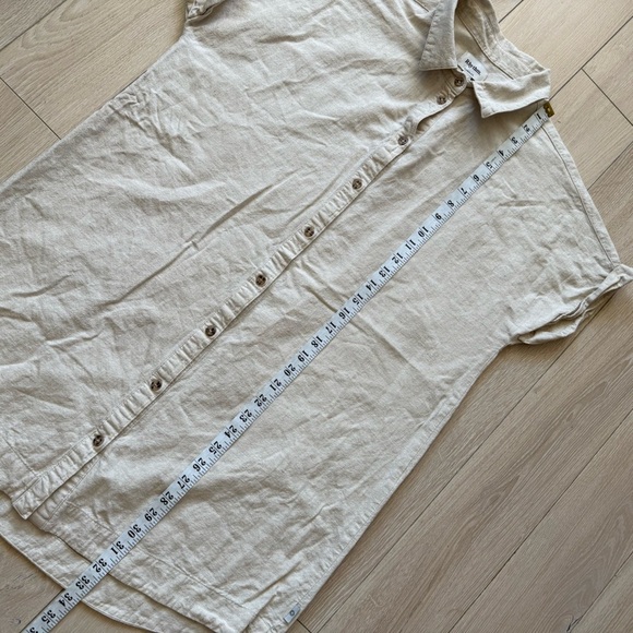 Rhythm. Classic Linen Cotton Shirt Dress in Cream Women’s Size Medium - Picture 7 of 12